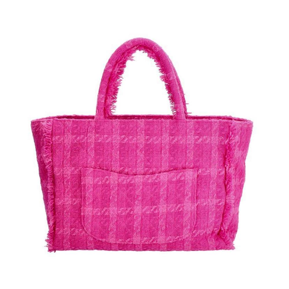 Chanel Bag Tweed Zip Tote Black